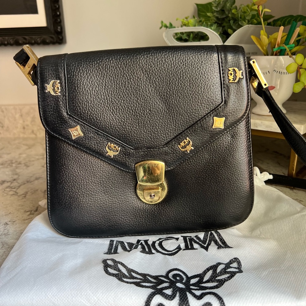 Vintage MCM Crossbody - Black Leather - Picture 1 of 16